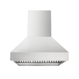 Proline PLGI 104 HE Island Hood in stainless steel, shown front view. 36-60″. ProlineRangeHoods.com.