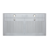 Proline PLGL 185 Insert Slim Range Hood with dual blowers, two lights, filters; front view. ProlineRangeHoods.com.