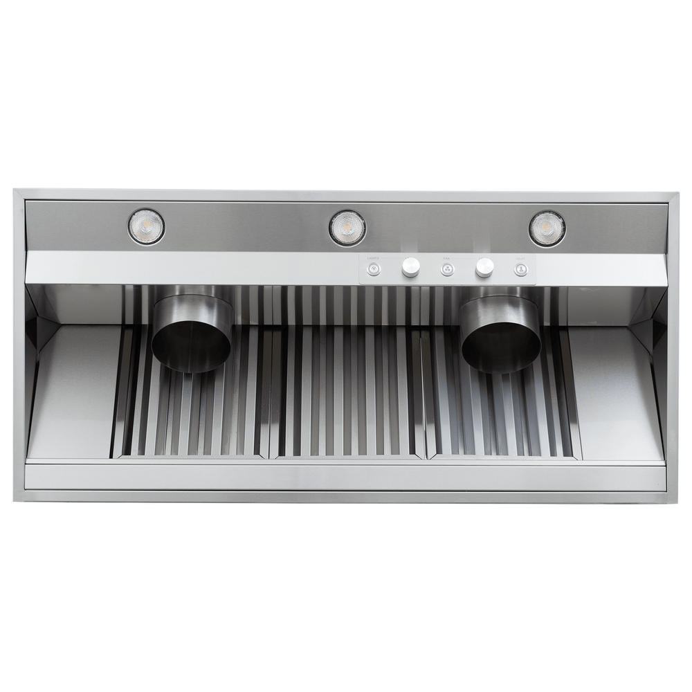 ProlineRangeHoods.com PLGL PROV Outdoor Insert: 3 buttons, 3 lights, 2 vents—great for modern kitchens or outdoors.