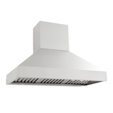 The Proline Range Hoods PLGW 104 HE is a modern stainless range hood, shown on white. ProlineRangeHoods.com.
