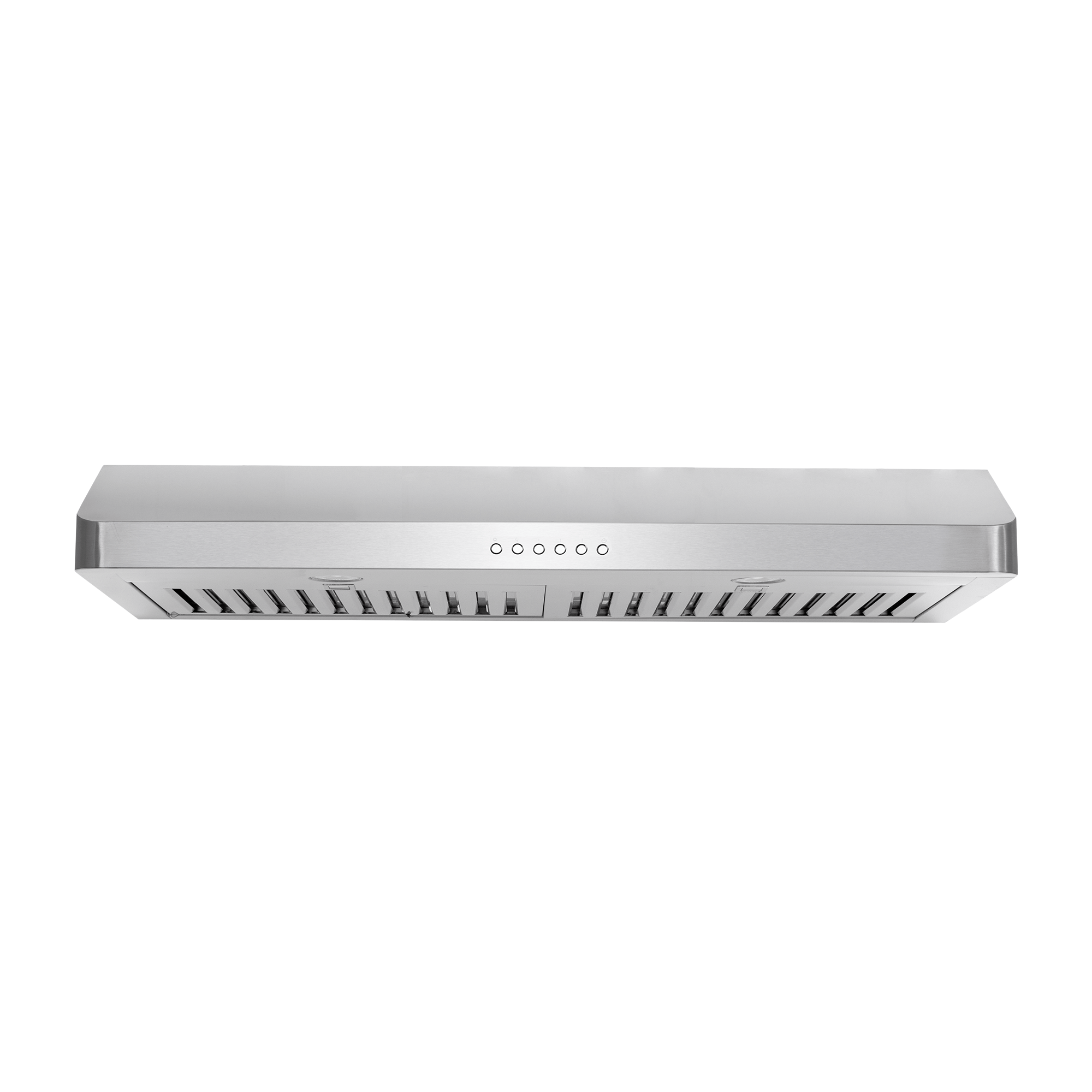 Proline PLJW 185 Slim Range Hood, stainless steel with vent slats, at ProlineRangeHoods.com, front view.