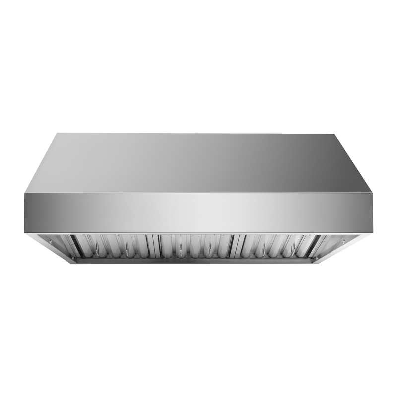 Stainless steel PLGW BBQ ULTRA UC HE under cabinet range hood from ProlineRangeHoods.com with baffle filters and blowers.