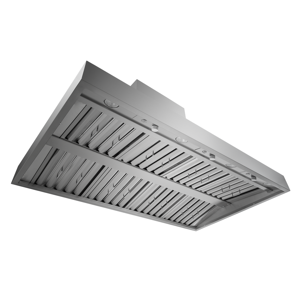 Proline Range Hoods PLGW WC BBQ HE stainless steel outdoor hood with baffle filters and LEDs. ProlineRangeHoods.com.