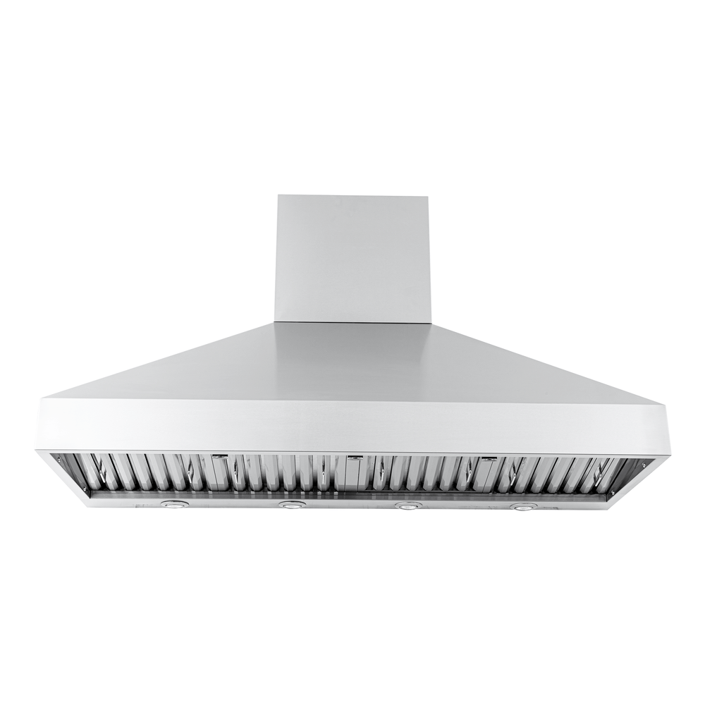 Proline PLJW 104 Wall-Mounted Range Hood with vent slats, shown front view. ProlineRangeHoods.com.