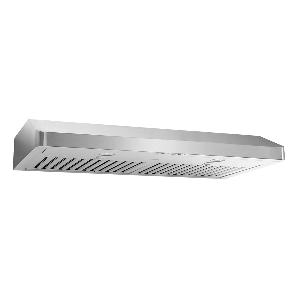 Proline PLJW 185 Slim Range Hood shown front view, vent grates, controls; 600 CFM. ProlineRangeHoods.com.