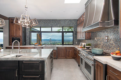 Customer kitchen with the Insert Range Hood, Ducted, 600 or 1200 CFM, Stainless Steel Finish| Proline PLJL INS