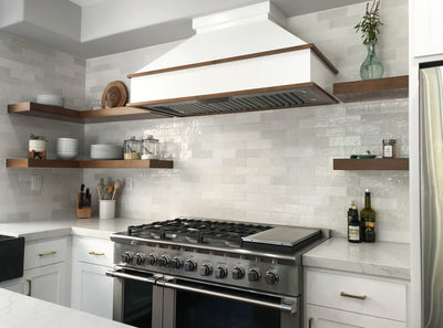 Customer kitchen with the Range Hood Insert/Liner, 15, 18 or 21 inch Deep Options, Ducted, 600/1200 CFM, Stainless Steel | Proline PLJL Hurricane