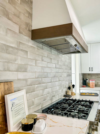 Customer kitchen with the Range Hood Insert/Liner, 15, 18 or 21 inch Deep Options, Ducted, 600/1200 CFM, Stainless Steel | Proline PLJL Hurricane