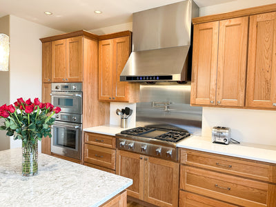 Customer kitchen with the Proline PLJW 102 - Under Cabinet Range Hood, 1000 CFM | Convertible to Ductless, Premium Stainless Steel