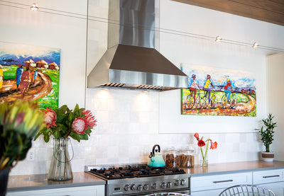 Customer kitchen with the Proline PLJW 104 - Wall-Mounted Range Hood, 1200 CFM | Stainless Steel, Outdoor Rated Finish Option