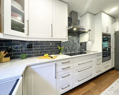 Customer kitchen with the Proline PLFW 129 J - Wall-Mounted Vent Hood, 900 CFM | Stainless Steel