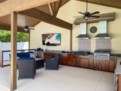 Customer kitchen with the Proline ProSW - Professional Wall-Mounted Range Hood, 1800 CFM | LED Lighting, Stainless Steel Finish