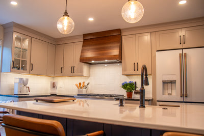 Customer kitchen with the Proline UMOD INS - Custom Insert Range Hood, 600 CFM | Stainless Steel Finish