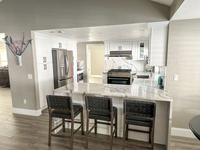 Customer kitchen with the PLSW 185 Under-Cabinet Range Hood - 600 CFM | Stainless Steel | Ultra-Quiet Operation and Slim Design | Elite Dream Home