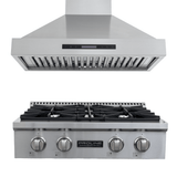 Save 10% at ProlineRangeHoods.com on the PLST 30" Gas Range & PLSW King Air 30" Hood bundle with easy control knobs.