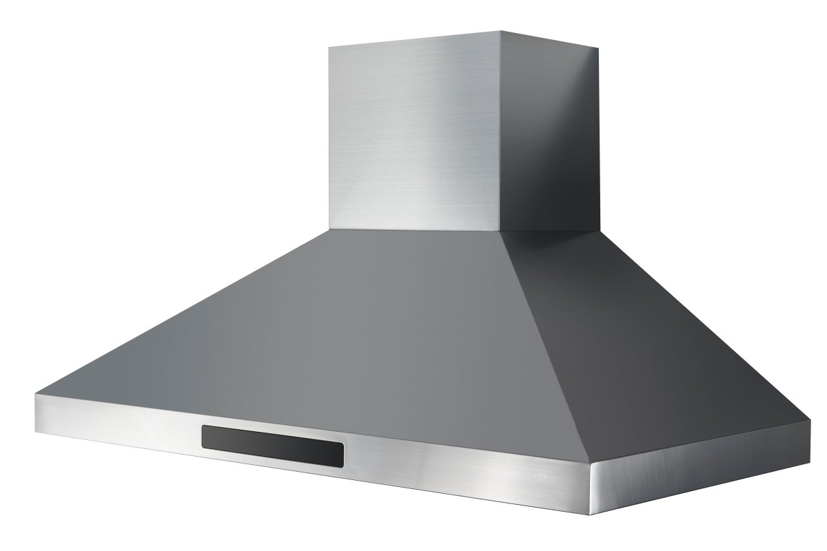 New PLSW ProS 48'' Wall-Mounted Range Hood in Brushed 430 Stainless Steel with a 1200 CFM Dual Blower by ProlineRangeHoods.com.