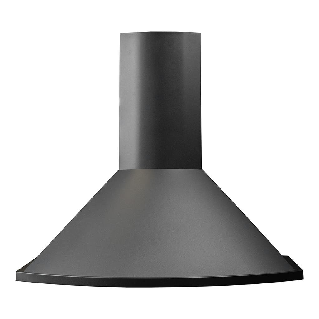 The Proline Vector Wall Mounted Range Hood by ProlineRangeHoods.com has a sleek black finish, cone design & 600 CFM motor.