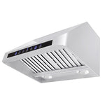 Experience the PLJW 101 Under-Cabinet Range Hood by ProlineRangeHoods.com – a modern, sleek, low-noise stainless steel range hood.