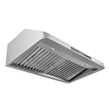 Proline PLJW 120 stainless under cabinet range hood w/ lights, vent filters, 900/1800 CFM. ProlineRangeHoods.com.