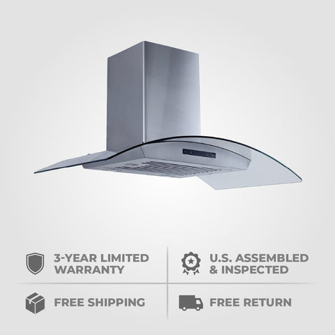 PLSW 543 Wall Mount Range Hood - 550 CFM | Stainless Steel | Premium Finishes | Elite Dream Home