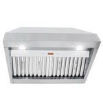 The Proline PLFL 832 Insert Range Hood in stainless steel from ProlineRangeHoods.com features lights, touch buttons, and 1000 CFM capacity.