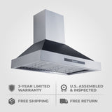 Proline King Air with Stainless Steel, White and Matte Black Finish - Dream Home Series - 48", 1200 CFM Wall - Mounted Range Hood - Proline Range HoodsHome & Garden > Kitchen & Dining > Kitchen Appliances > Range HoodsPLSW KING AIR.48 BLACK