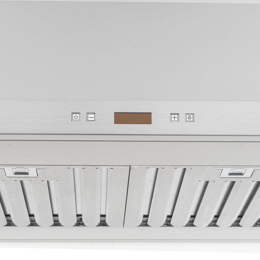 Upgrade your kitchen with the Proline PLFI 520 Range Hood, stainless steel, 600/1100 CFM. ProlineRangeHoods.com.
