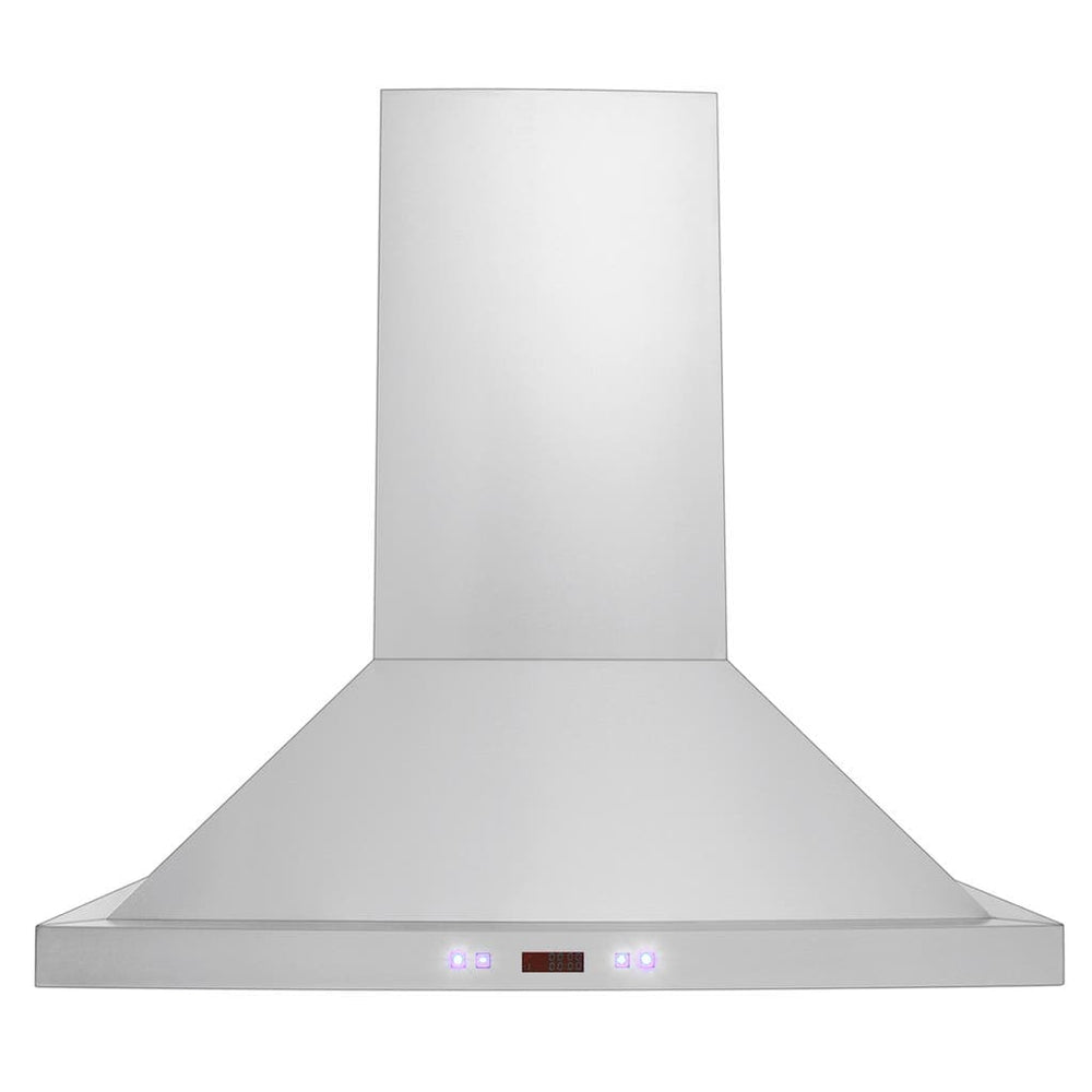 Introducing the Proline PLFI 520 Island Range Hood by ProlineRangeHoods.com, featuring a sleek stainless steel finish and efficient air extraction with 600/1100 CFM.