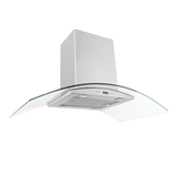 Proline PLFI 544 Island Range Hood, 600 CFM, stainless steel, glass canopy. ProlineRangeHoods.com on white background.