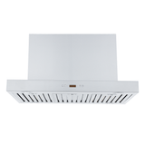 Proline PLFI 750 Island Range Hood with stainless finish, vent slats, display, dual motor—ProlineRangeHoods.com.