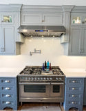 Proline PLFW 115 Under-Cabinet Range Hood installed beneath gray cabinetry in a modern kitchen
