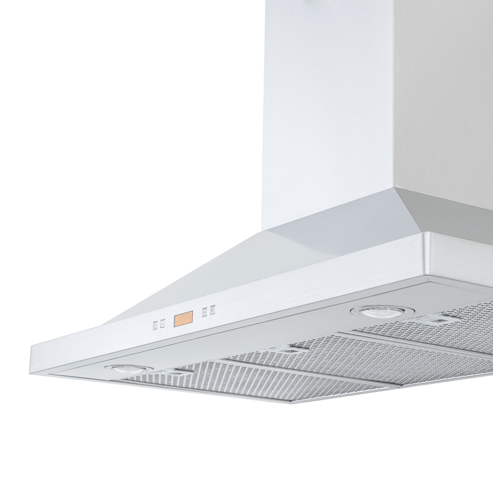 Proline PLFW 520 Range Hood: 600/1200 CFM, steel/matte black, lights, controls, ductless option. ProlineRangeHoods.com.