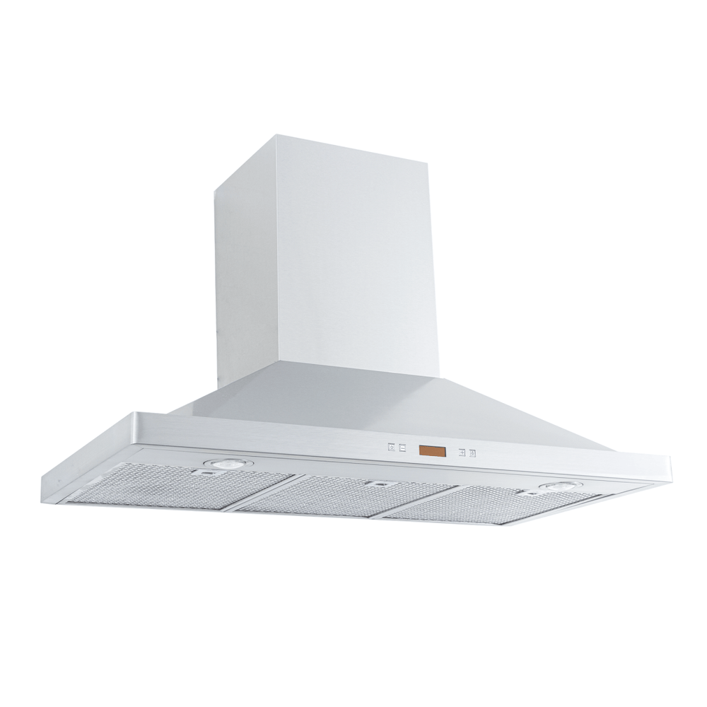 The PLFW 520 wall range hood offers 600/1200 CFM, mesh filters, ductless option—ProlineRangeHoods.com.
