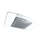 The Proline PLFW 544 Wall Hood, 600 CFM stainless, quiet with control buttons—shown on ProlineRangeHoods.com.