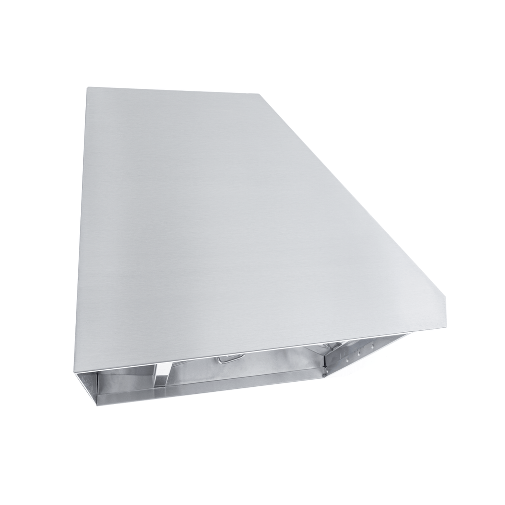 Proline PLFW 832 Under-Cabinet Range Hood in stainless steel, modern angled design, 1000/2000 CFM. ProlineRangeHoods.com.