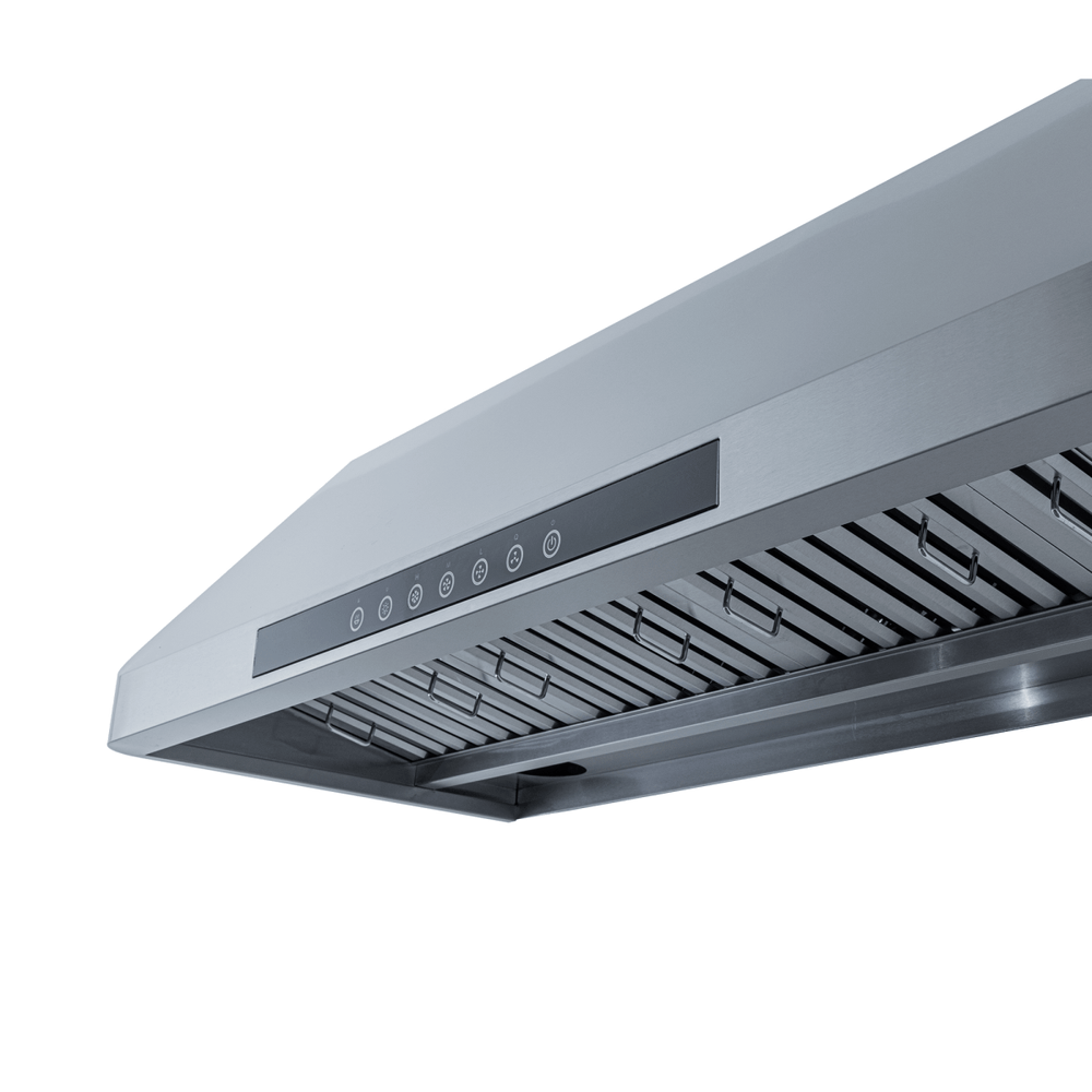 Proline PLJW 101 under-cabinet range hood, stainless steel, touch controls, quiet/high-power. ProlineRangeHoods.com.