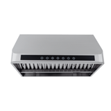 Proline PLJW 101 under-cabinet range hood, stainless steel, front controls, vent filters, 1000/2000 CFM. ProlineRangeHoods.com.