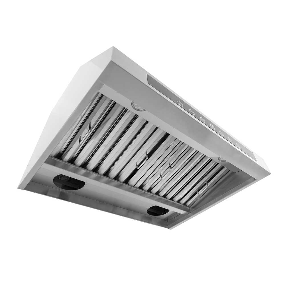 The Proline PLJW 102 under cabinet range hood has stainless steel, vent slats, 1000 CFM power; ProlineRangeHoods.com.