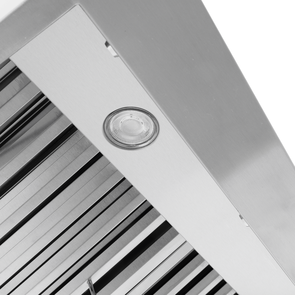 Proline PLJW 102 under cabinet stainless range hood with light, 1000 CFM, ductless option. ProlineRangeHoods.com.