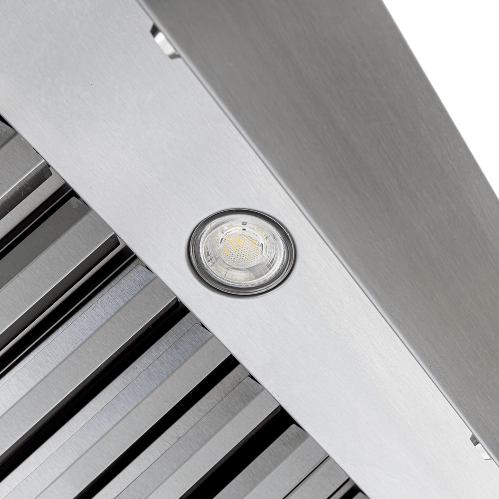 Proline PLJW 102 stainless under cabinet range hood with LED light, 1000 CFM, ductless option. ProlineRangeHoods.com.