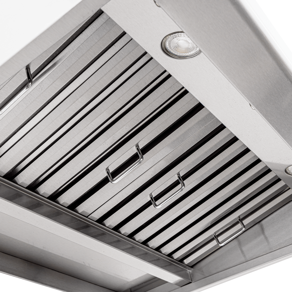Proline PLJW 108 under cabinet range hood, stainless steel, slatted filters, lights, strong CFM. ProlineRangeHoods.com.