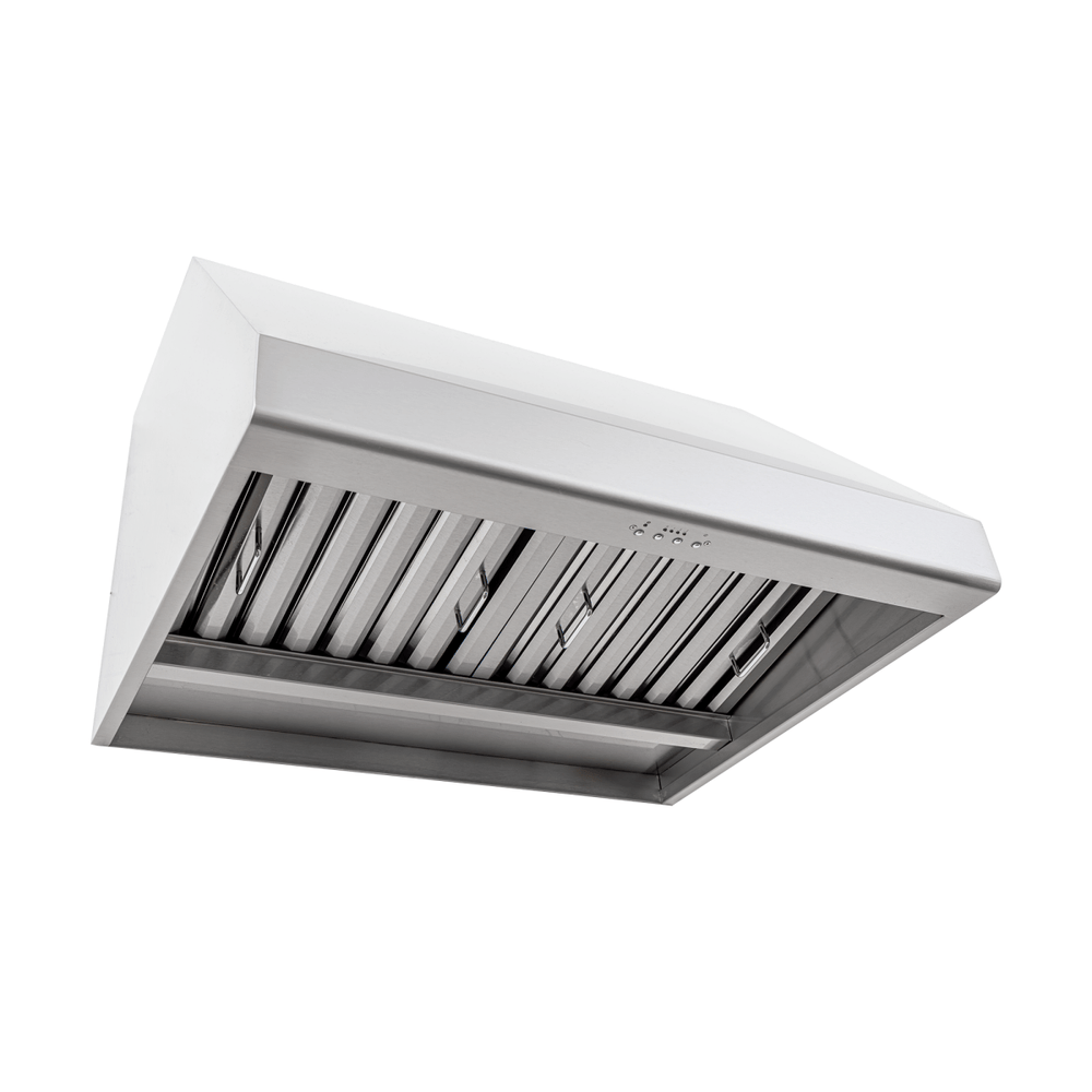 Proline PLJW 108 Under Cabinet Range Hood, stainless steel, 1000/2000 CFM. ProlineRangeHoods.com, white background.