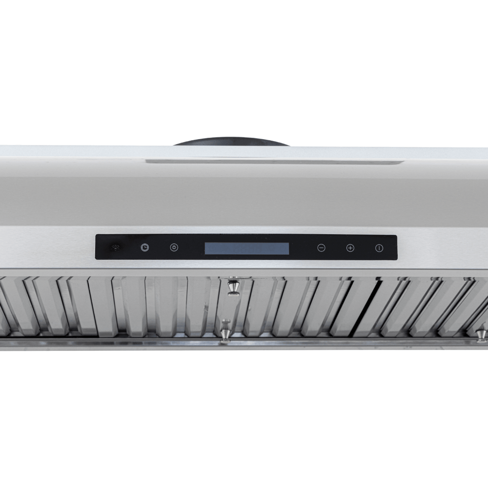 Proline PLJW 117 under-cabinet range hood, 900 CFM, digital panel, steel finish, baffle filters. ProlineRangeHoods.com.