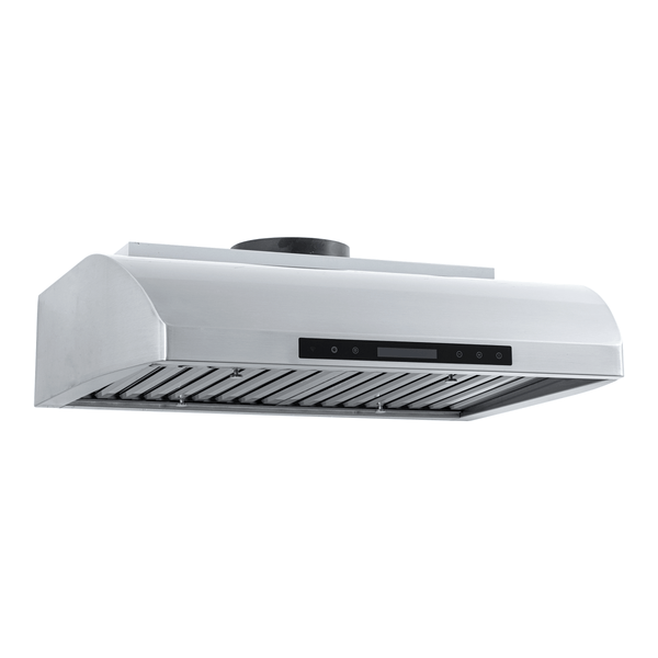 PLJW 117 under-cabinet range hood has 900 CFM, stainless steel, digital controls, ductless option. ProlineRangeHoods.com.