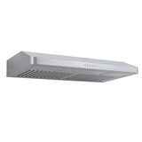 Proline PLJW 185 slim under-cabinet range hood in stainless steel with 600 CFM blower, vent grates. ProlineRangeHoods.com.