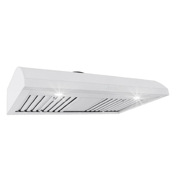 The Proline PLJW 133 under-cabinet range hood from ProlineRangeHoods.com offers a sleek 900 CFM motor, LED lights, and ductless conversion.