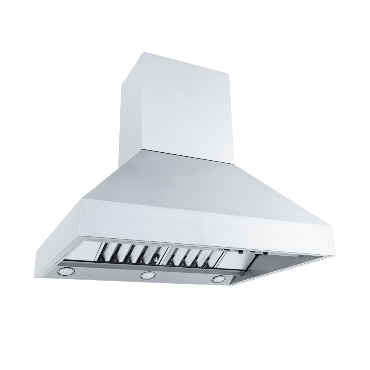 Proline ProVI ducted island range hood with SS construction, variable CFM, outdoor option; at ProlineRangeHoods.com.
